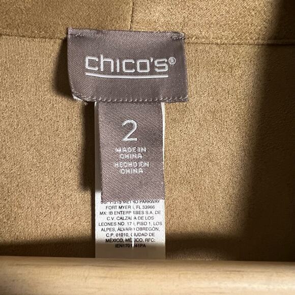 Chico’s Easy Faux Suede Perforated Jacket in Arabian Camel Size 12 - Picture 13 of 13